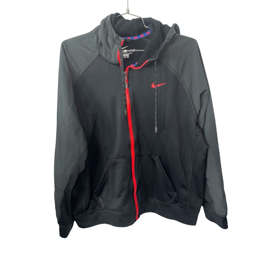 Nike Hoodie Therma Fit Full Zip Sweatshirt Jacket Warm Mens XXL Black 480135